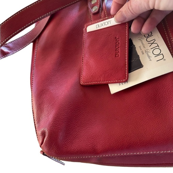 Buxton Quality red leather expandable computer “Madison Tote” Valentine red. NWT - Picture 5 of 15